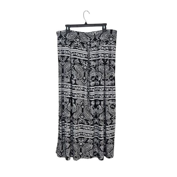 Paisley Maxi Skirt Elastic Waist Women’s Size 2x Plus Metro Wear Pleated Stretch - Picture 1 of 7